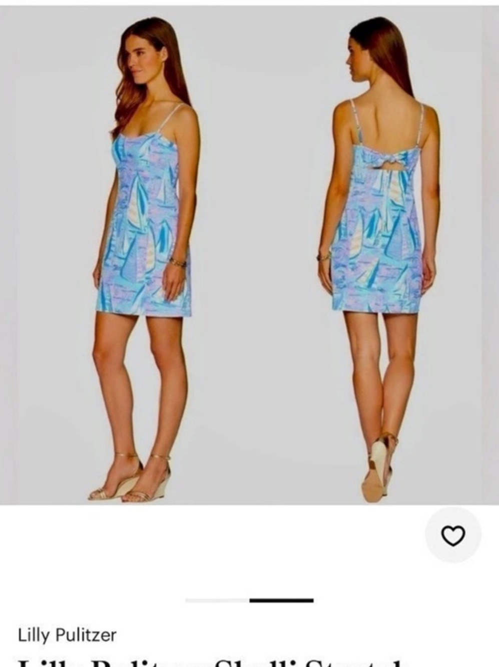 Lilly Pulitzer Shelli Stretch Abot Time Spaghetti Shift Dress Mini Dress Blue &